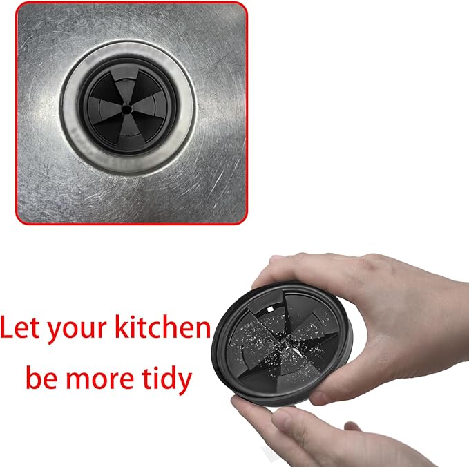 3 3/8" Garbage Disposal Sink Baffle QCB-AM Splash Guard for Insinkerator, Garbage Disposal Quiet Cover Splash Guard Replacement for InSinkErator Evolution Series(Black)