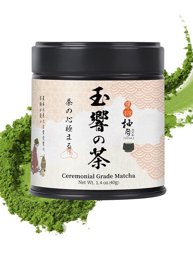 YUZUKI Matcha Powder 40g - Japanese Ceremonial Grade Matcha Green Tea Powder - First Harvest - Product of Japan, Uji Kyoto - Zero Sugar (1.4 oz）