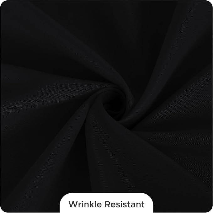 Fitable 8 Pack Table Cloth Rectangle Table: Stain and Wrinkle Resistant Tablecloth Rectangular, Washable Polyester Tablecloths for Wedding Party Dining Banquet Event Catering(Black, 70x108 Inch)
