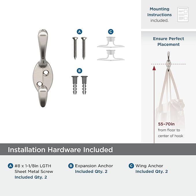 Amerock Wall Mounted Single Hook Finish: Satin Nickel