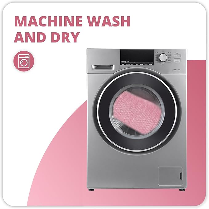 Bathroom Rugs Set 2 Pieces,Thin Bathroom Mats,Toilet Rugs,Quick Dry,Non-Slip,Machine Washable,Low Pile,Absorbent Bath Mats,Shower,Sink,Home Decor Accessories.Pink,1'5"x2'3"+1'8"x2" U Shape