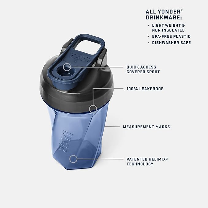 YETI Yonder Helimix Vortex Blender Shaker Bottle Holds up to 20oz | No Blending Ball or Whisk | USA Made | Portable Pre Workout Whey Protein Drink Shaker Cup | Dishwasher Safe, Venom