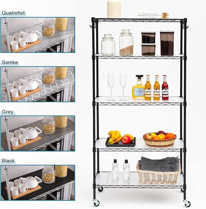 BRIAN & DANY Wire Shelf Liner 16" X 36", Heavy Duty Shelf Liners for Wire Shelving, Waterproof Protector Mats, Set of 5, Transparent