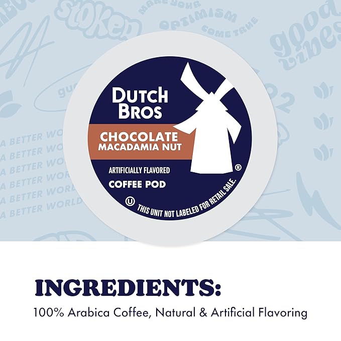 Dutch Bros Chocolate Macadamia Nut Flavored Coffee inspired by Annihilator®, 32 Count, Medium Roast, Single Serve Coffee Pods for Keurig K-Cup Brewers