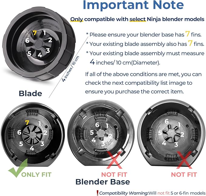Blender Cups Replacement Parts For ninja,2-Pack 24oz Blender Cups with Sip & Seal Lids,7 fins Blender Replacement blade Compatible with Ninja BN401 BN751 BN801 BL480-30 BL642-30 BL682 BL687 NN102