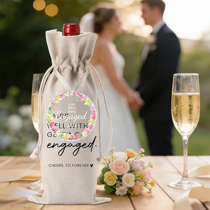 1st Spring Engaged Engagement Gifts for Couples Her Engagement Party Decorations for Women Couple Our First Spring Engaged Wine Bag Acrylic Ornament 2026