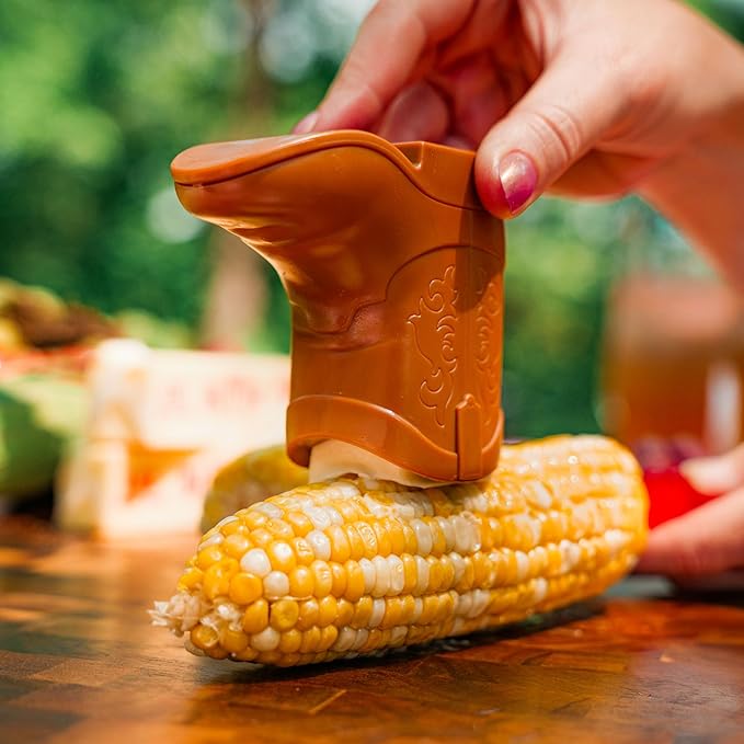 Genuine Fred BUTTER BOOT Butter Spreader for Corn and Veggies, Cowboy Boot Butter Applicator, Kitchen Gadget for Grilling, Picnics, and Cookouts, Dishwasher Safe