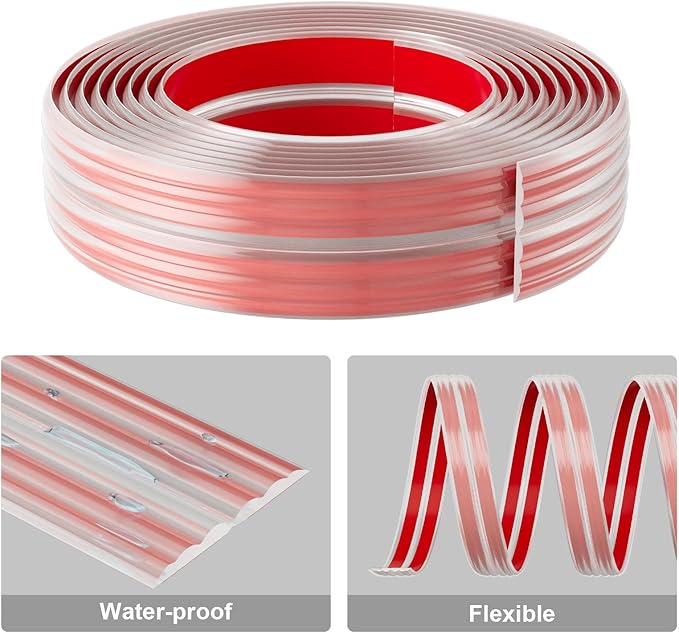 Wall Corner Protector & Edge Guard，Peel and Stick Wall Trim Moulding Inside & Outside Corner Molding Trim Caulk Strip, Self Adhesive Trim for Wall Edge,Ceiling,Countertop, 2.36” W x10’ L，Clear