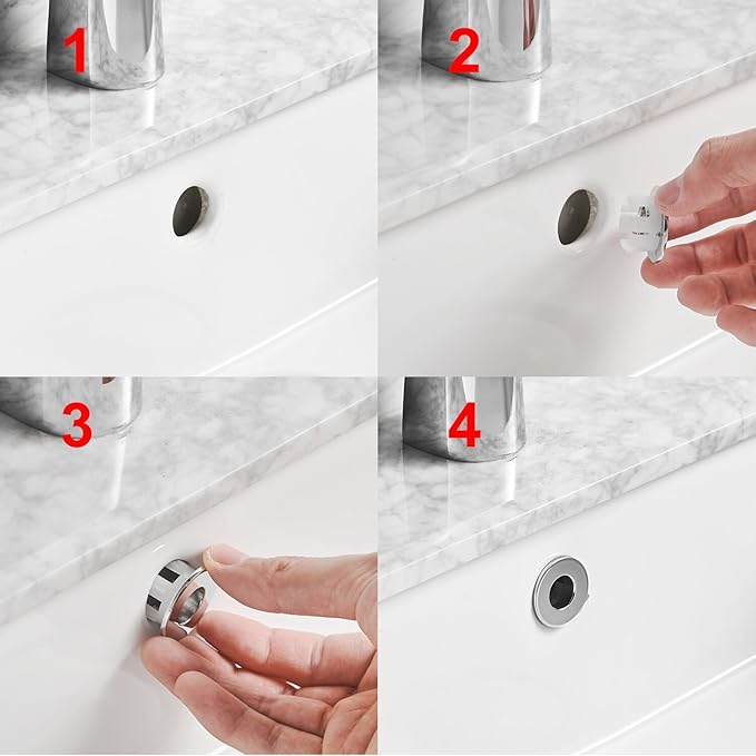 Sink Basin Trim Overflow Cover Brass Insert In Hole Round Caps Brushed Nickel