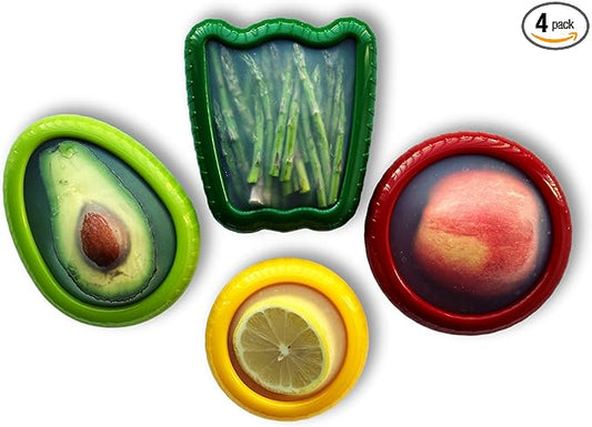 Avocado saver and onion storage - Set of 4 silicone food storage containers, Keep Avocados Fresh, fresh pods for food, silicone food storage containers