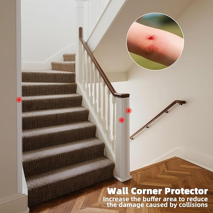 Wall Corner Protector & Edge Guard，Peel and Stick Wall Trim Moulding Inside & Outside Corner Molding Trim Caulk Strip, Self Adhesive Trim for Wall Edge,Ceiling,Countertop, 1.6” W x20’ L，Clear