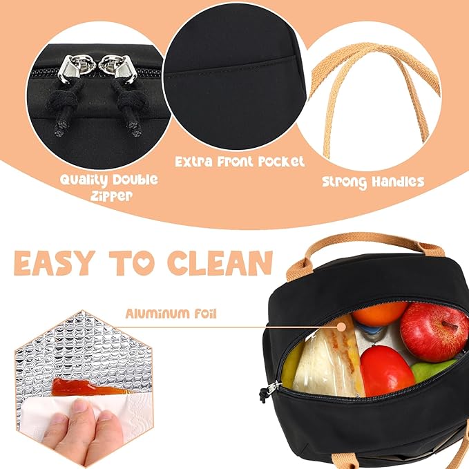 Bluboon Lunch Box for Women Men Cute Lunch Bag Reusable Insulated Lunch Bags Large Capacity Lunchbox Cooler for Work Picnic or Travel