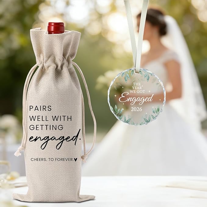 Engaged Gift Engagement Gifts for Couples Her Engagement Party Decorations Gifts for Engaged Couple Wine Bag Our First Betrothed Acrylic Ornament 2026