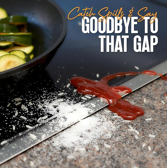 Linda’s Essentials Stainless Steel Stove Gap Covers (2 Pack) Adjustable Length 13.8" to 27.5" Stainless Steel, Steel Adjustable Gap Covers, Counter, Oven & Stove Gap Filler
