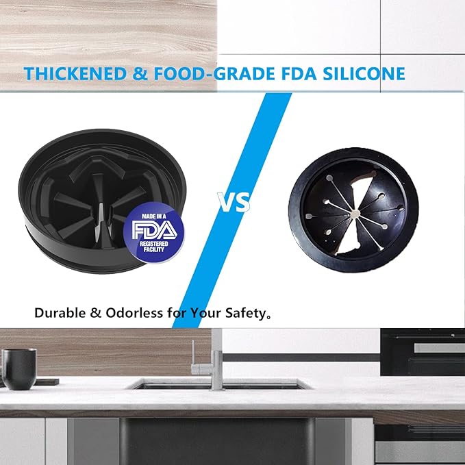 Garbage Disposal Splash Guard 3 3/8" - 1 Pack Universal Sink Baffle for InSinkErator Evolution & Most 3-Bolt Models, Heavy-Duty FDA Silicone with Noise Reducing Petal Design