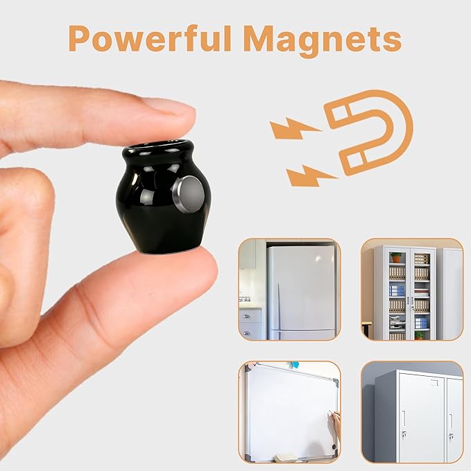 ZOYVUX Cute Ceramic Mini Vase Magnets for Fridge, Tiny Plant Vases with Flowers, Magnetic Refrigerator Decor for Kitchen, Office, Locker (8 Pack)