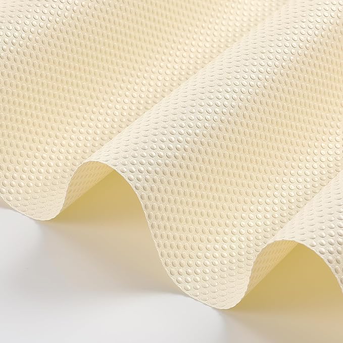 100% EVA Shelf Liner for Kitchen Cabinet, 12" x 240" Drawer Liners Non Adhesive Non Slip Waterproof Plastic Paper, Dresser Pantry Bathroom Refrigerator Protector, Cream