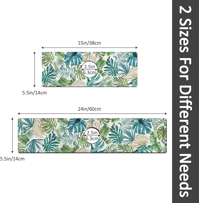 2PCS 24" X 5.5" Kitchen Sink Splash Guard Faucet Mat Leaf Super Absorbent Fast Drying Faucet Guard & Draining Mat Sink Splash Guard Behind Faucet for Kitchen, Bathroom