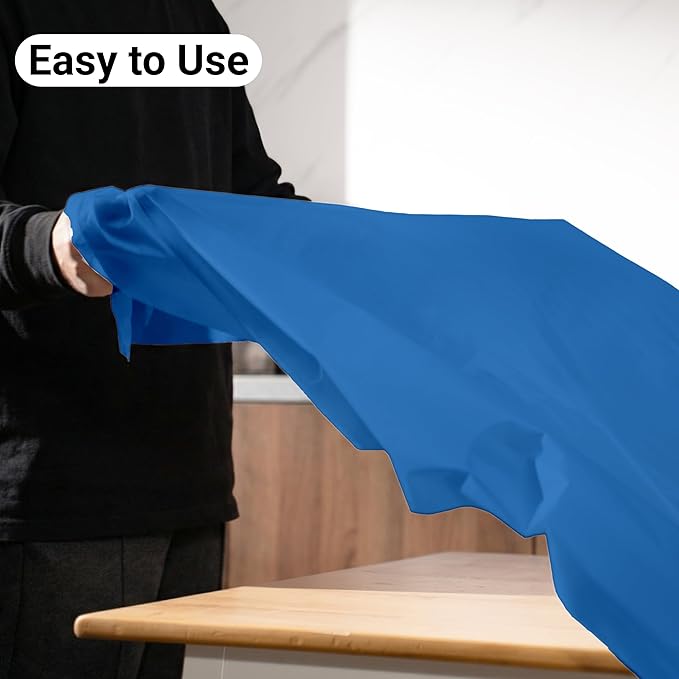 Auros Premium Plastic Tablecloths 10 Pack, 54 x 108 Inch Rectangle Disposable Table Covers for 8FT Tables, Thick & Durable, Waterproof & Spill-Proof, Easy Cleanup for Parties, Wedding, Sky Blue