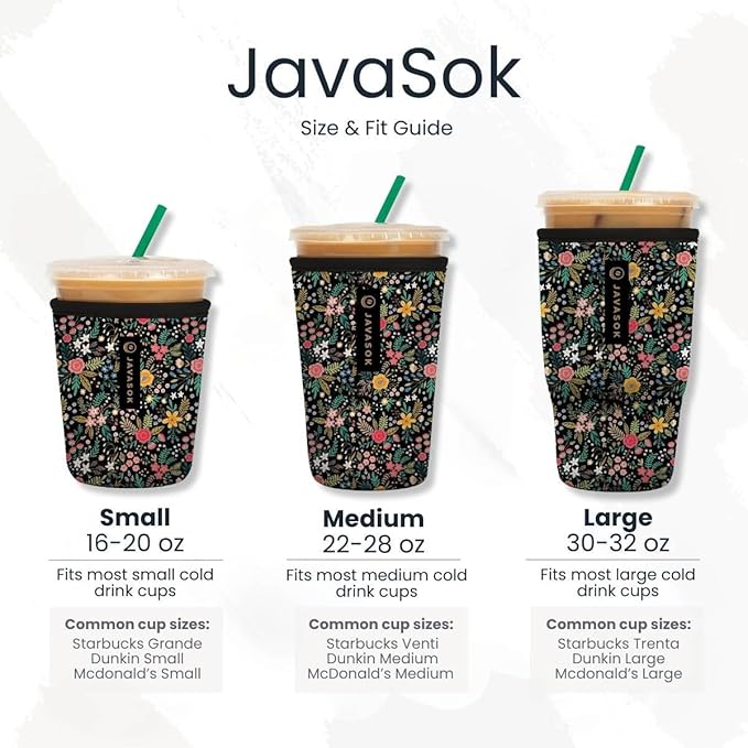 Sok It JavaSok Iced Coffee & Cold Soda Insulated Neoprene Cup Sleeve (Pumpkin Spice, Medium: 22-28oz)