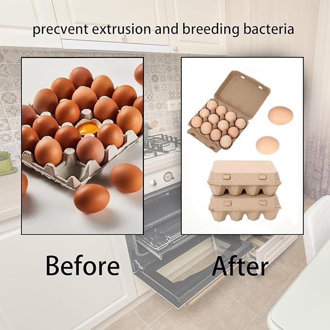 15 Pack Egg Cartons Cheap Bulk, 3x4 Style Egg Storage Containers Holder, Sturdy Natural Pulp Material Perfect for Storing Extra Eggs