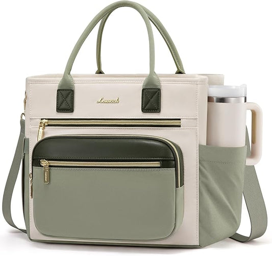 LOVEVOOK Insulated Lunch Bag Women,Wide Opening Adult Lunch Box Women with Cup Holder,Large Leakproof Cooler Bag for Work Picnic Beach Family College Mom Teacher,Lunch Box/Bag for Kids Girl Boy School