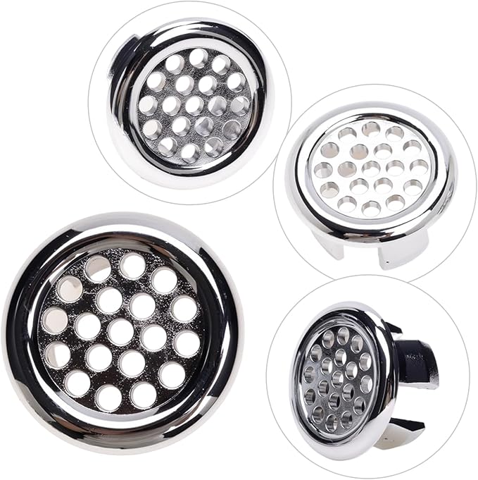 10Pcs Sink Overflow Cover Rings, 30mm / 1.18" Plastic Electroplating Net-Like Sink Basin Trim Overflow Cover Hole Insert, for Home, Sinks, Bathroom, Kitchen (Type-C)