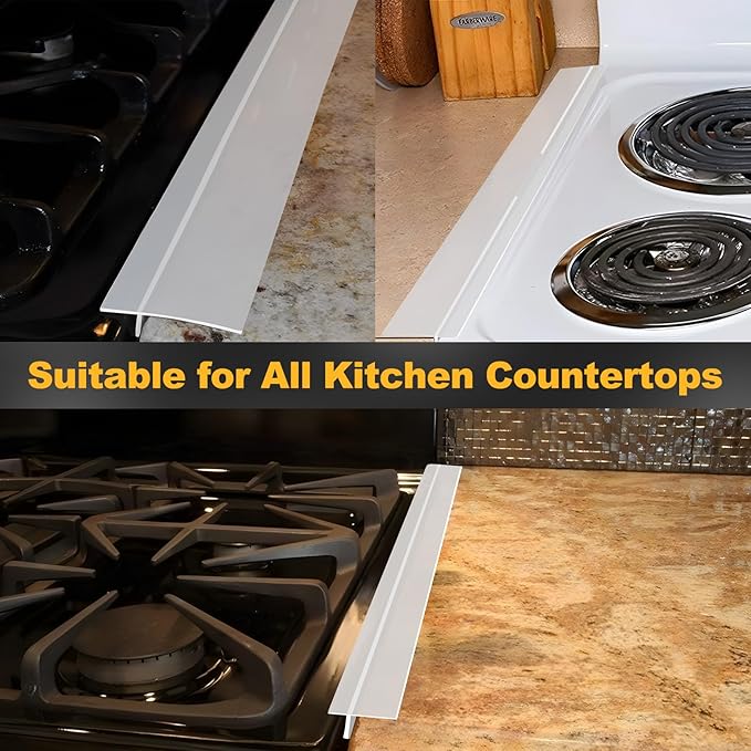 Stove Gap Covers Kitchen Counter Gap Covers with Heat Resistant Wide & Long Gap Filler Used for Protect Gap Filler Sealing Spills in Kitchen Counter, Stovetops, 2 Pack, Semi-clear, 21 Inch