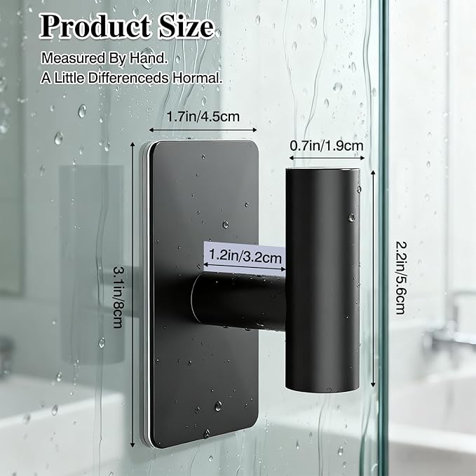 2-Pack Heavy-Duty Adhesive Wall Towel Hooks, No-Drill Wall Mount Hooks for Kitchen, Bathroom, Closet