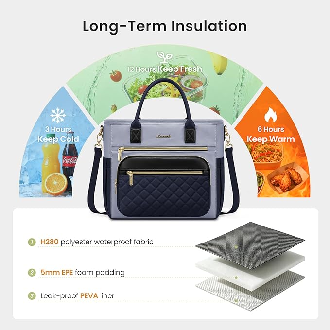 LOVEVOOK Insulated Lunch Bag Women,Wide Opening Adult Lunch Box Women with Cup Holder,X Large Leakproof Cooler Bag for Work Picnic Beach Family College Mom,Lunch Teacher Breast Pump Diaper Tote Bag
