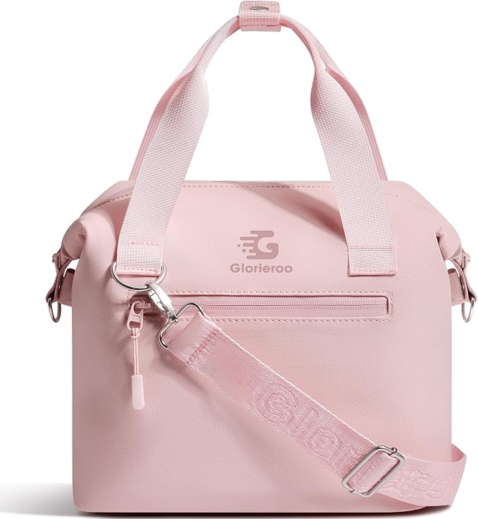 GLORIEROO Pastel Lunch Box Women | Insulated Soft Waterproof Leakproof Lunch Bag Cooler | Adjustable Strap | BPA-Free