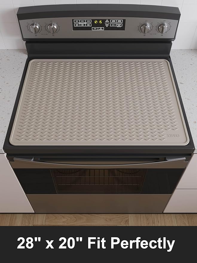 XiFEO Stove Top Covers for Electric Stove, Food Grade Heavy Duty Silicone Glass Stove Top Cover Protector, Induction Cooktop Protector, Heat Resistant Range Ceramic Stove Top Covers Mat, Oven Cover