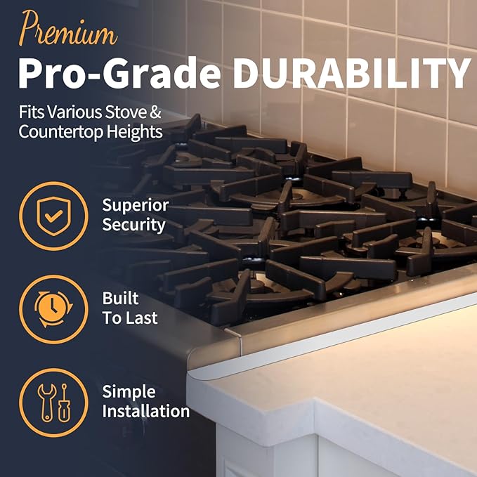 Upgrade 316 Stainless Steel Stove Gap Covers, 2 Pack Stove Gap Filler ALMCALS Stove Gap Guards Range Trim Kit Heat Resistant Oven Gap Filler Between Stovetop and Counter