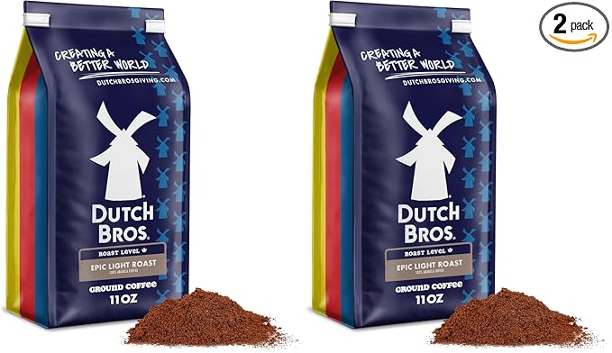 Dutch Bros® Epic Light Roast, Ground Coffee, Bagged 11oz (Pack of 2)