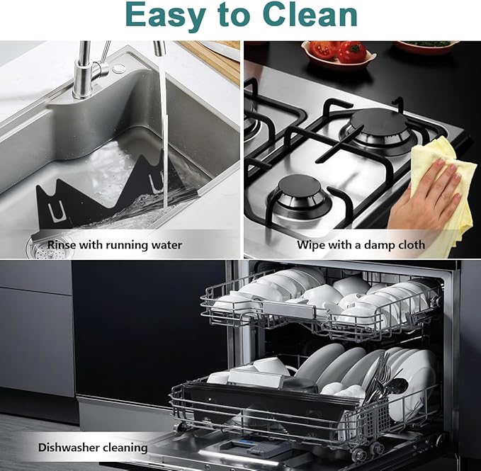 FLSEPAMB Stainless Steel Stove Gap Covers (2 Pack), Adjustable Oven Side Gap Filler, Heat Resistant, Easy to Clean for Countertop and Electric Stove, Adjustable Length 13.8'' to 27.5'', Width 0.79"