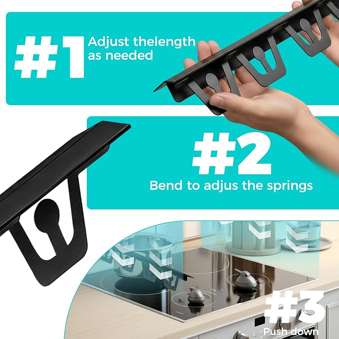 T-Shape Stove Gap Covers Stainless Steel, 2 Pack Stove Gap Filler Easy Retractable Length 13.8" to 27.5", Width 1.85" - ALMCALS Oven Gap Filler Stove Guards Range Trim Kit