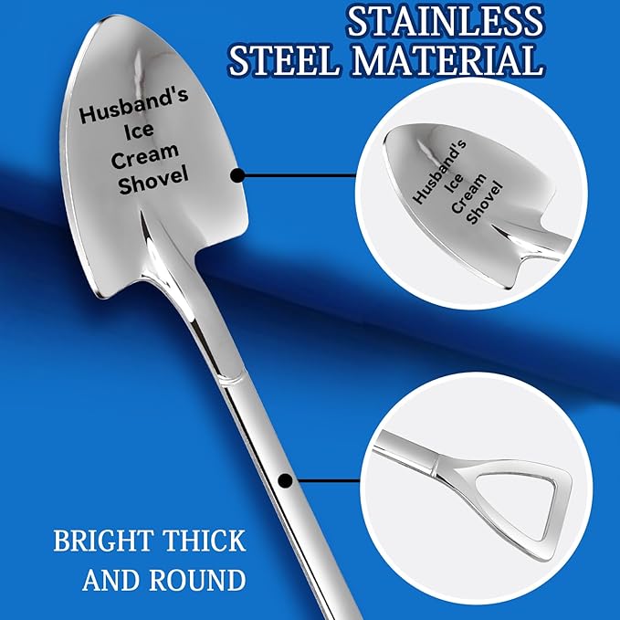 Gifts for Husband Him from wife Girlfriend, Funny Husband’s Ice Cream Shovel Gifts for Men Dad Birthday, Husband Wedding Anniversary Presents