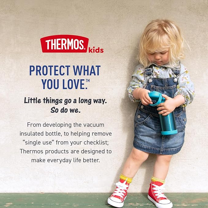 THERMOS FUNTAINER Water Bottle with Straw - 12 Ounce - Kids Stainless Steel Vacuum Insulated Water Bottle with Lid, Minecraft