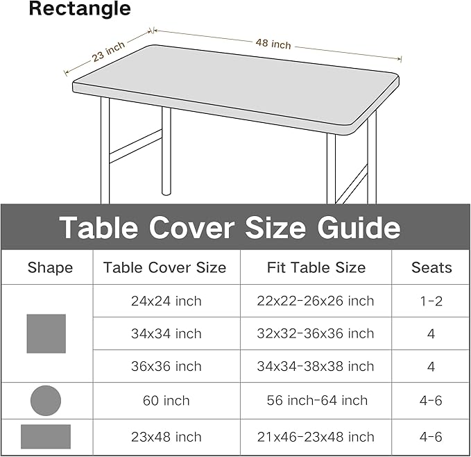 Rectangle Fitted Table Cover Elastic Tablecloth 4ft Stretch Spandex Table Top Cover for Dining Indoor Outdoor Party Navy 23X48 Inch