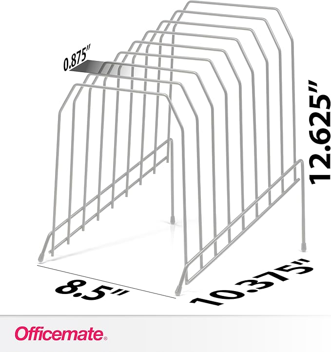 Officemate Large Incline 8 Compartment Wire Caddy, Black, 8.5 x 10.375 x 12.625 Inches (Pack of 6)