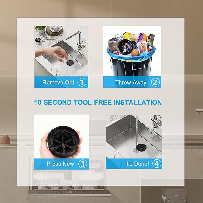 Garbage Disposal Splash Guard 3 3/8" - 1 Pack Universal Sink Baffle for InSinkErator Evolution & Most 3-Bolt Models, Heavy-Duty FDA Silicone with Noise Reducing Petal Design