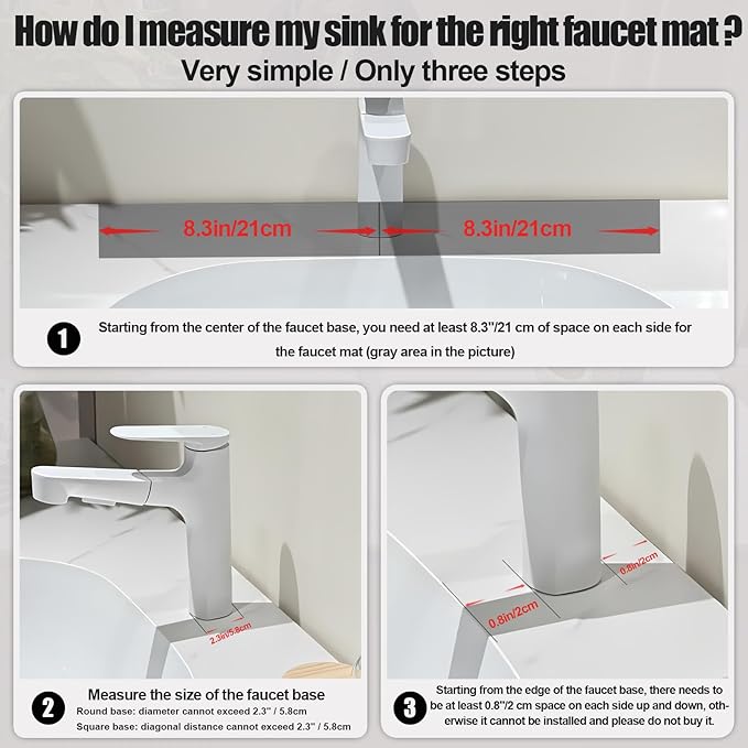 Kitchen Faucet Absorbent Mat, 15.7" Long Stone Faucet Mat For Kitchen Sink, Kitchen Sink Splash Guard Stone, Super Absorbent, Diatomite Kitchen Faucet Mat For Bathroom Counter (Light Gray)