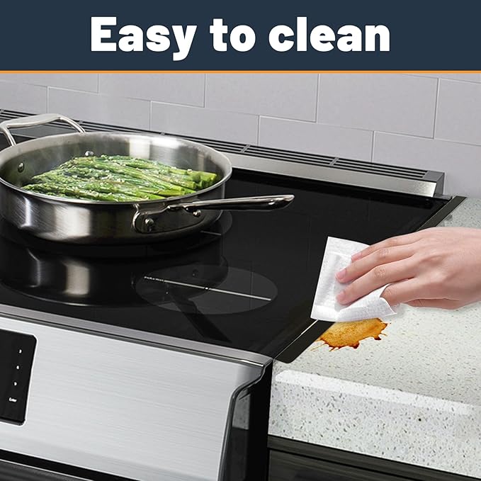 Stove Gap Covers Stainless Steel, Adjustable 13.8-27.5 In(2 Pack), Heat Resistant, Gas Stove Side Gap Protector (Matte Black)