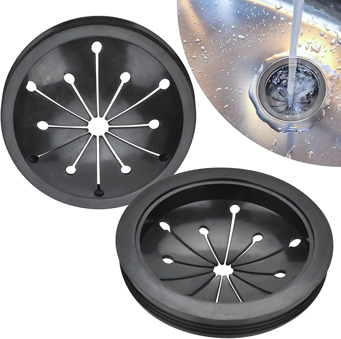2 Pack Garbage Disposal Splash Guard 3-1/8 Inch Collar Sink Baffle Garbage Disposal Stopper Compatible with Waste King, Whirlaway, GE and Other EZ Mount Disposals