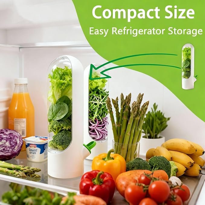 3 Pack Cilantro Container for Fridge Herb Saver Fresh Herb Keeper with Removable Silicone Drain Plug Vegetable Preservation Storage Container for Mint Basil Extend Freshness Up to 2-3 Weeks