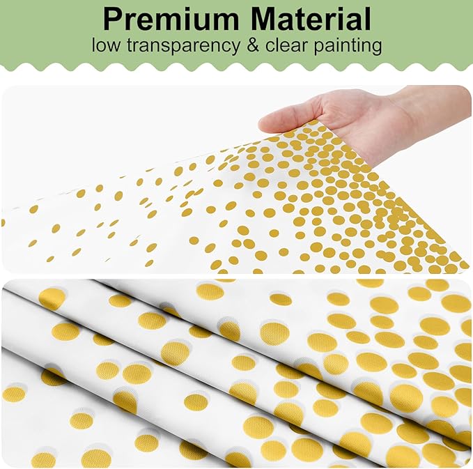 misaya 10 Packs Dot Disposable Table Cloth, 54 x 108 Inch Waterproof Plastic Tablecloth, Rectangle Gold Dots in White Table Covers for Picnic, Birthday, Party