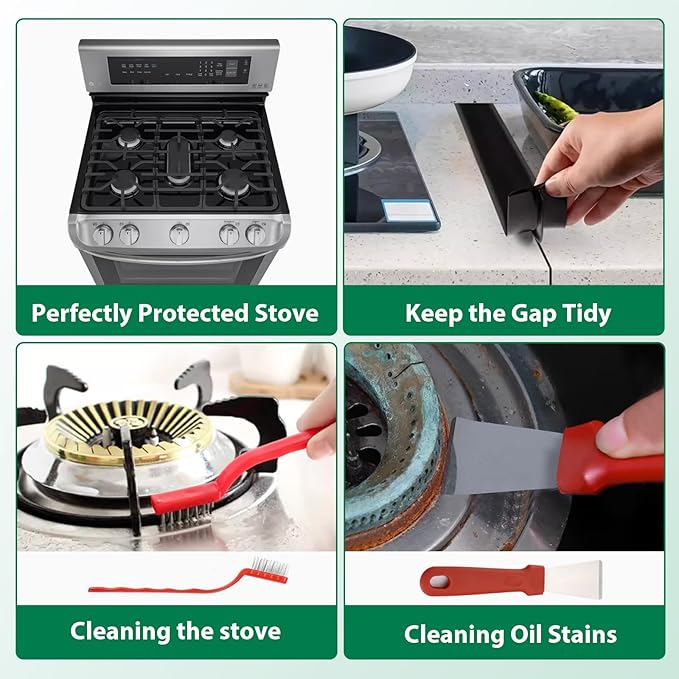 2Pcs Stove Guard for LG Gas Ranges Stoves, Stove Top Covers for Gas Burners - 5 Burner Reusable Gas Stove Protectors, Non-Stick & Washable (LDG4315/4313 LRG4115/4113 LDGL5825/5925...)