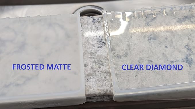 SiliSink Silicone Edge Guard for Kitchen Sink - Fits 3.75” - 4” Wide - The Original Silicone Sink Edge Protector with Sponge Caddy - Splash Guard, 14” Clear Diamond