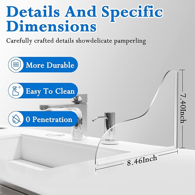 Shower Splash Guard for Bathtub - Tub Splash Guard-Shower Splash Guard for Tub-Tub Water Splash Guard-Bathtub Water Guards-Shower Water Blocker-Shower Guards to Keep Water in Shower - Clear 1 Set