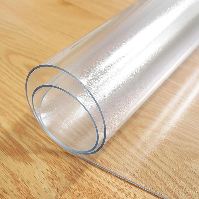 LovePads Frosted Table Cover Protector 48 x 48 Inch, 1.5mm Thick Plastic Table Cover, Table Protector for Dining Room Table, Waterproof Vinyl Tablecloth Table Pad Mat for Kitchen, Writing Desk